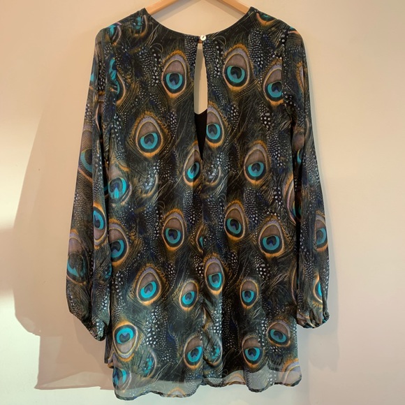 Show Me Your Mumu Peacock Lotus Blouse Top Medium - Picture 5 of 6